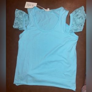 La Miel light blue top size medium NWT